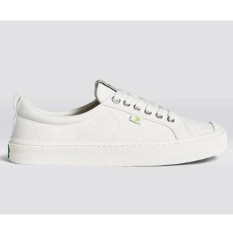 Cariuma Mens Cariuma OCA Low Sneakers Off-White Canvas Comfort Shoes ZAP2174