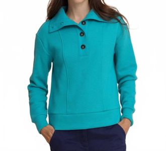 Southern Tide Tonya Button Mock Pullover In Spruce Shade