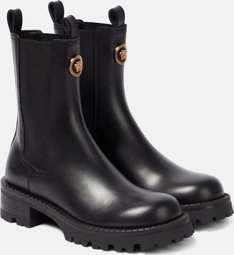 Versace Medusa leather Chelsea boots