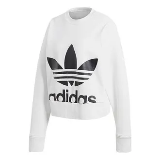 adidas (WMNS) adidas originals Sweater Round Neck Pullover Long Sleeves White EC5777