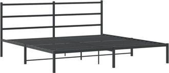 vidaXL Estructura Cama Sin Colch&oacute;n Con Cabecero Metal Negro 193x203 Cm Vidaxl