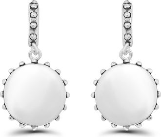 Christian Siriano Beaded Medal Drop Earrings in Silver at Nordstrom Rack