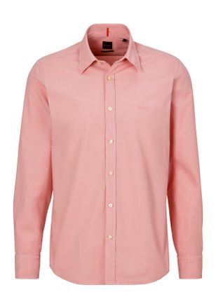 Boss Orange by Hugo Boss Langarmhemd BOSS ORANGE Relegant, Herren, Gr. 6XL, N-Gr, rosa (open pink694), Web, Obermaterial: 100% Baumwolle, unifarben, regular fit, hoch geschlos