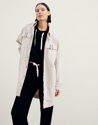Brunello Cucinelli Light Beige Oversized Jacket, Brand Size 48 (US Size 14)