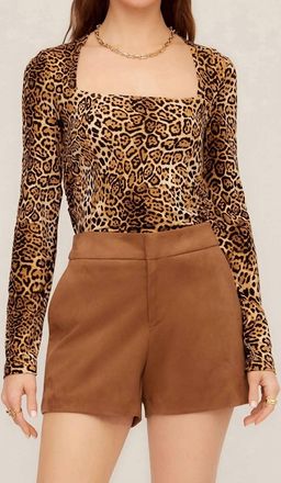 Fifteen Twenty Cady Shirred Top In Leopard