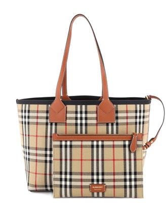 Burberry London Vintage Check Canvas Small tote bag - Neutrals