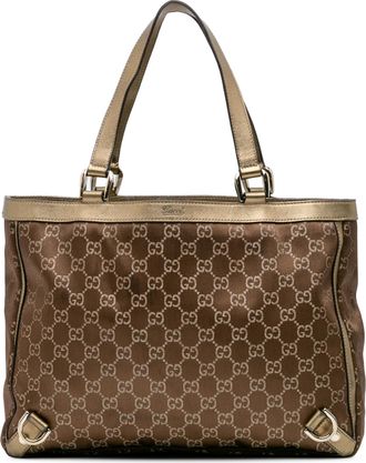 Gucci Pre-owned Womens Gg Monogram Tote Bag - Tan Textile - One Size