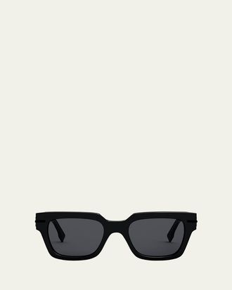 Fendi Monochrome Fendigraphy Acetate Rectangle Sunglasses