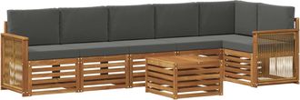 vidaXL Conjunto De Sof&aacute;s De Exterior 6 Uds. Natural Y Antracita Vidaxl