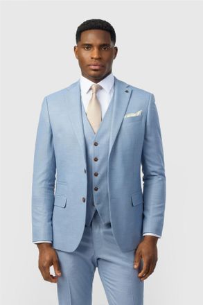 Antique Rogue Mens Single Breasted Two Button Slim Fit Suit Jacket - Blue - Size 52 (Chest)