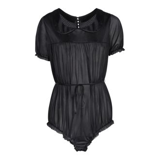 Maison Margiela Black Jumper with Peter Pan Collar - female - Maison Margiela - Full-Body - Black - XS - Tops