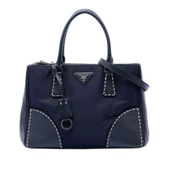 Prada Pre-owned Vintage Satchel - Dames - Vintage Handtas - Blauw - ONE Size - Leer - Vintage