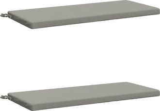 vidaXL Cojines Para Banco De 2 Piezas Soest 2 Uds. 100% Poli&eacute;ster Gris Vidaxl