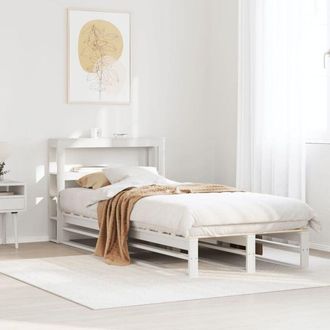 vidaXL Vidaxl - Estructura De Cama Sin Colch&oacute;n Madera De Pino Blanca 90x200 Cm