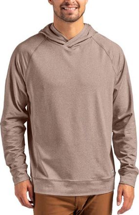 Cutter & Buck Adapt Heather Hooded Pullover in Mushroom Heather at Nordstrom, Size Xxx-Large