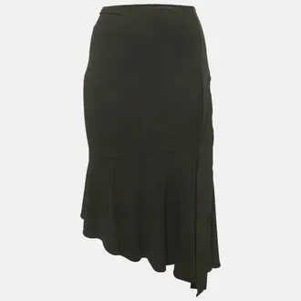Roberto Cavalli Black Jersey Flared Short Skirt M