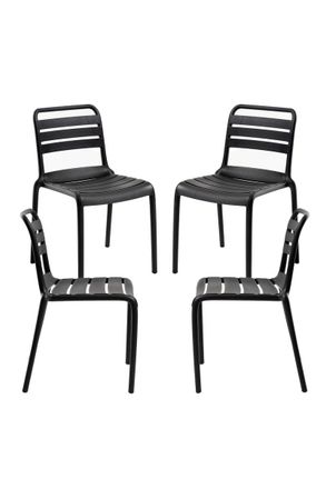 Regalos Miguel Packs Sillas Jard&iacute;n - Pack 4 Sillas Belia - Negro