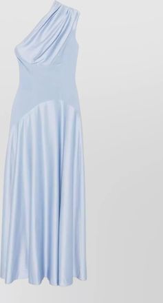 Solace London polyester one-shoulder draped sleeveless fitted flared maxi dress