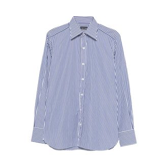 Tom Ford Heren, Overhemden, Blauw, Maat: 2XL Katoen