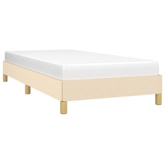 vidaXL Estructura De Cama Sin Colch&oacute;n Tela Crema 90x200 Cm Vidaxl