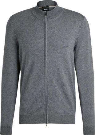 HUGO BOSS Balonso-L Vest - Heren - Vesten - Grijs - 2XL - Wol - Truien & Vesten