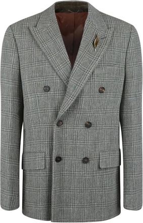 Golden Goose Double-Breasted Blazer - Heren - Jassen - Grijs - Maat: M Zijde