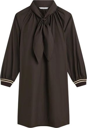 Summum Kleedjes, Dames, Bruin, XL, Polyester, Summum - Taft jurk met strik - 5s 1668-12259