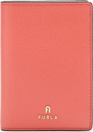 Furla Camelia Passport Holder S Aperitivo Orange Textured Leather Woman