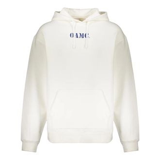 OAMC Hoodies, male, White, Size: XL Cotton Hoodie with Front and Back Print