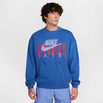 Nike Mens Air Paris Fleece Crew in Blue | HQ1103-480