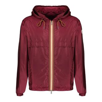 Moncler Wind Jackets, male, Red, Size: XL Nidge Hooded Jacket