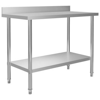 vidaXL Vidaxl - Mesa Trabajo Cocina Y Salpicadero Acero Inoxidable 120x60x93 Cm