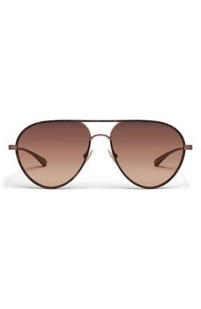 Quay Say Less 59mm Aviator Sunglasses in Dark Tort/Brown Fawn at Nordstrom