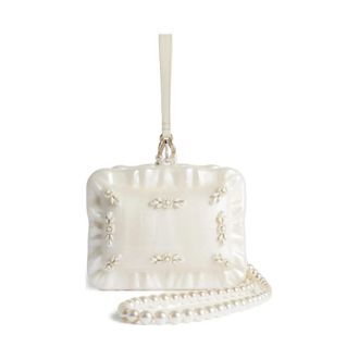 Simone Rocha Clutches, female, White, Size: ONE SIZE Pearl Embellished Top Handle Clutch
