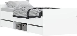 vidaXL Estructura De Cama Con Cabecero Piecero Blanca 75x190 Cm Vidaxl
