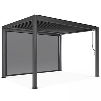 Oviala P&eacute;rgola bioclim&aacute;tica autoportante de 3x4m con 1 toldo de 3,73 x 2,34 m