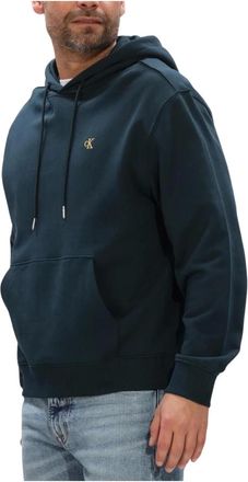 Calvin Klein Hoodies & sweatvesten, Heren, Blauw, XL, Katoen, Cotton Terry Monogram Hoodie