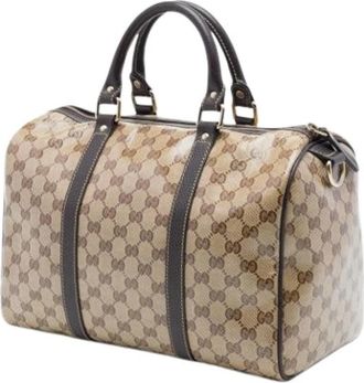 Gucci Pre-owned Boston Bag - Dames - Vintage Handtas - Beige - ONE Size - Leer - Vintage