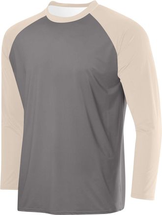 Generic Mens Baseball Classic Long Sleeve T-Shirt Solid Color Raglan Shirt for Men UK Breathable Mesh Crew Neck Tee Shirts Soft Comfortable Regular-Fit Gym Wo