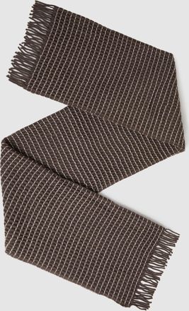 Reiss Taupe Wool Waffle Scarf