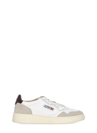 Autry White Medalist Low Suede Inserts Sneakers