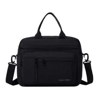 Generic Men Women Nylon Laptop Bag Large Capacity Briefcase for Office College (Black)