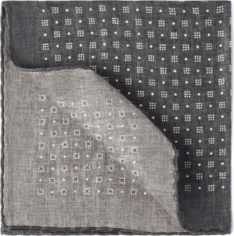 Brunello Cucinelli Fazzoletto da taschino con motivo - Grigio