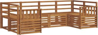 vidaXL Conjunto De Sof&aacute;s De Exterior 6 Uds. Natural Vidaxl