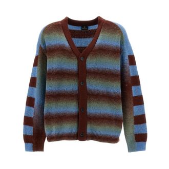 Paul Smith Gestreepte Wol Cardigan - Heren - Vesten - Veelkleurig - M - Wol - Truien & Vesten