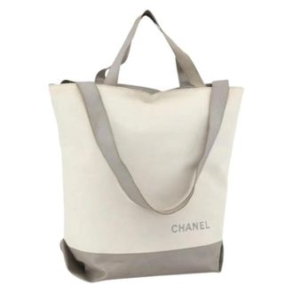 Chanel Pre-owned Tote Bags, female, White, Size: ONE SIZE Pre-owned Vintage Nylon Tote Bag