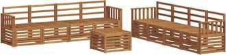 vidaXL Conjunto De Sof&aacute;s De Exterior 9 Uds. Natural Vidaxl