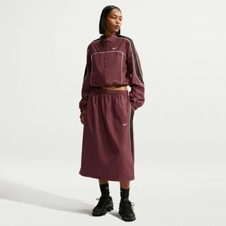 Nike Womens Nike Sportswear Loose Parachute Midi Skirt in Purple | IM8485-658