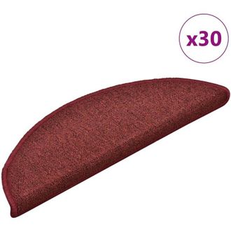 vidaXL vidaXL Tappetini per scale 30 pz 56x17x3 cm Bordeaux semicircolari
