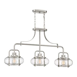 Loops 1 Bulb Ceiling Pendant Light Fitting Brushed Nickel LED E27 60W Bulb in Metallics